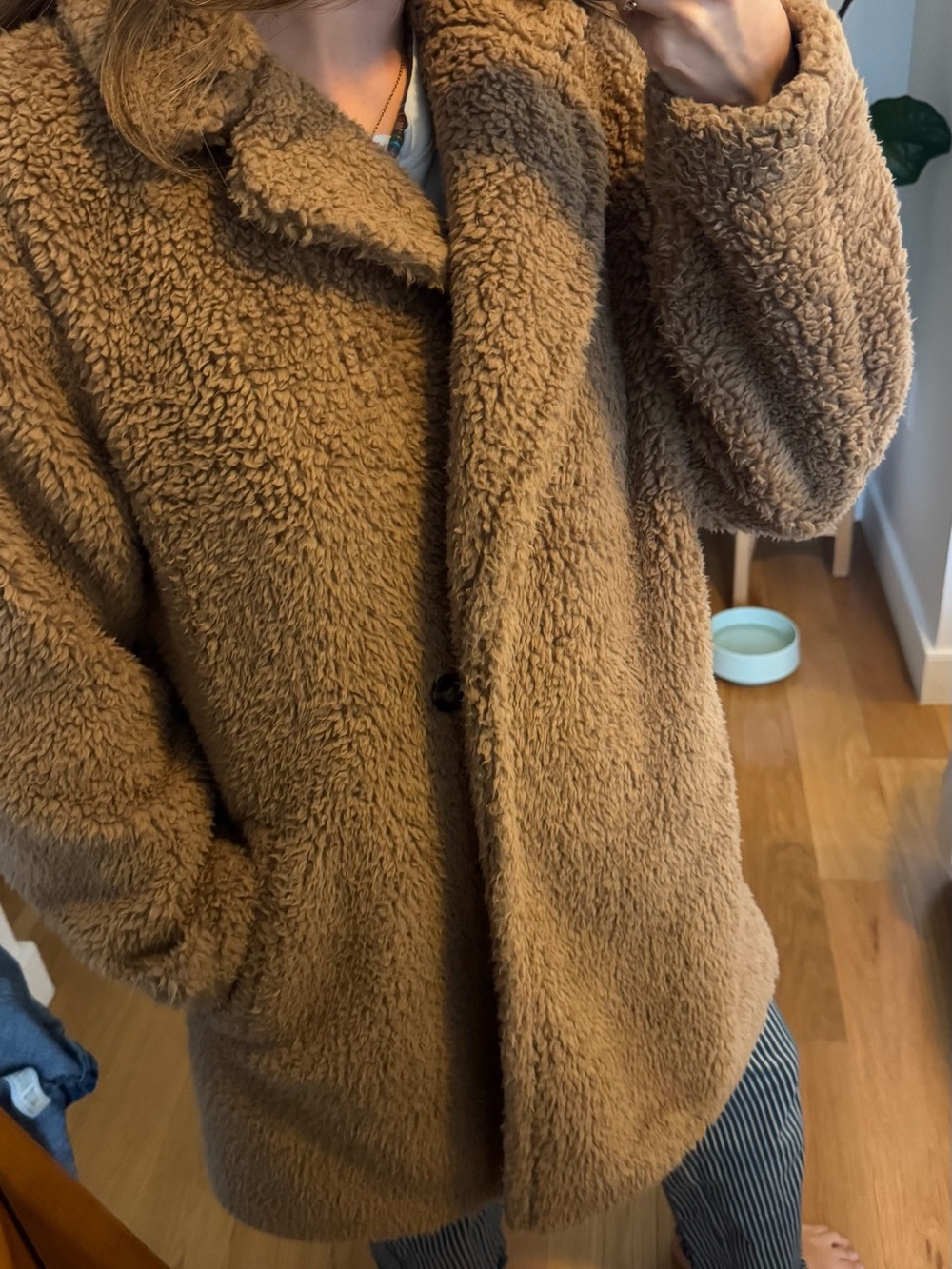 Uniqlo Brown Teddy Puffer Coat
